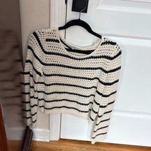 Z Supply Black and White Striped Knit Top